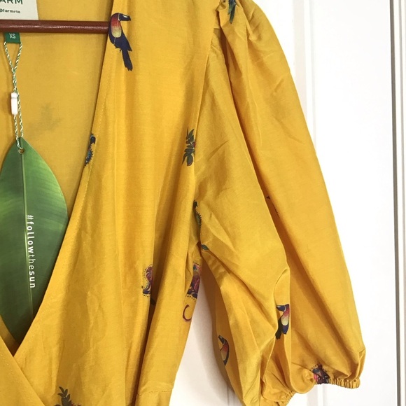 NWT Farm Rio Jungle Tucanos Silk Blend Wrap Dress Size X-Small. - Picture 3 of 11